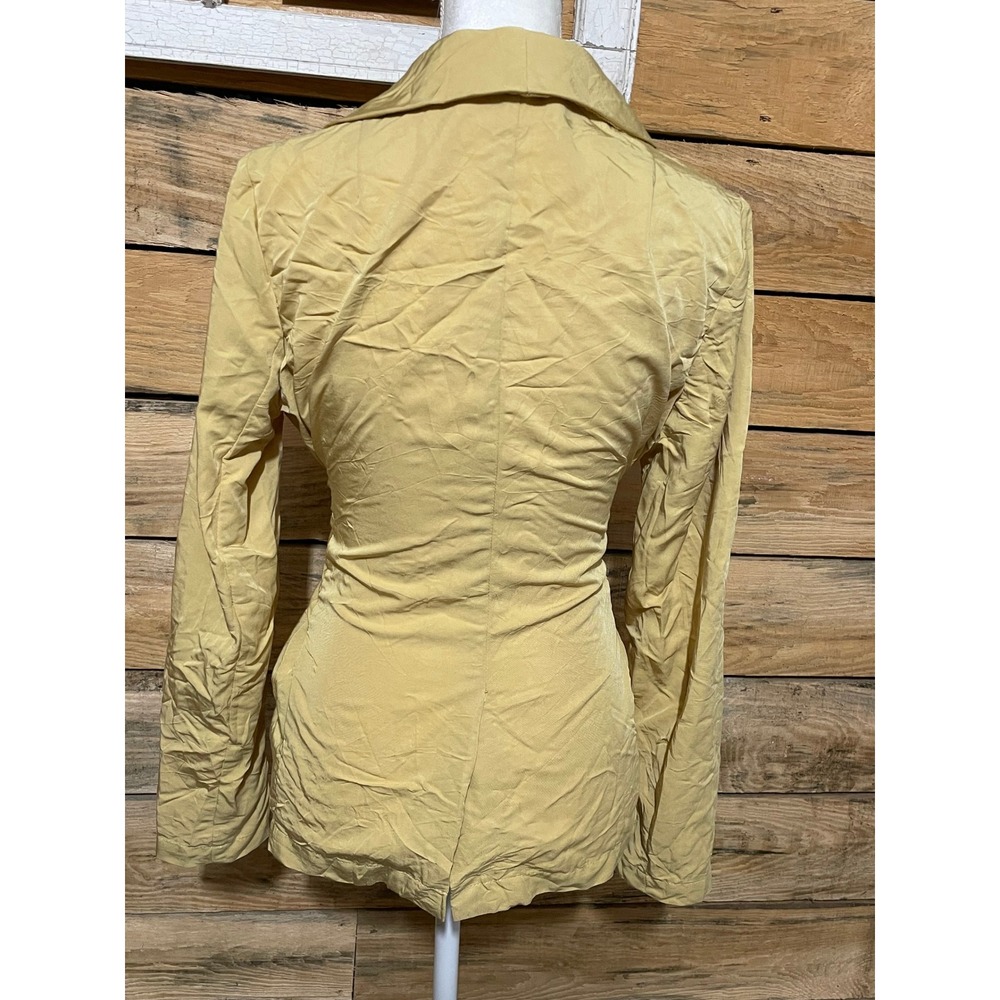 Lulus Blazer Womens Small Yellow Good Tie Waist Shawl Collar Wrap Jacket L245 - Picture 4 of 7